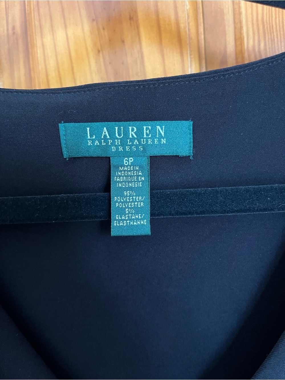 Ralph Lauren Black V-Neck Ruched Midi Dress - Picture 3 of 6